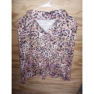 Women's Cato Long Sleeve Leopard Top Collared 18/20